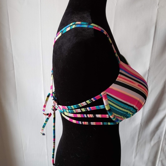 Shade & Shore Striped Shell Strappy Bikini Top - Picture 3 of 6